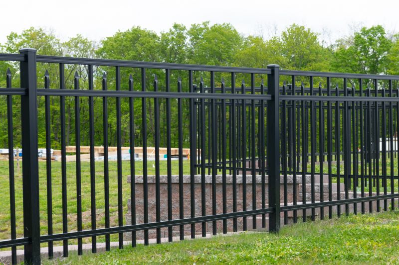 Black Metal Fence Installation detail