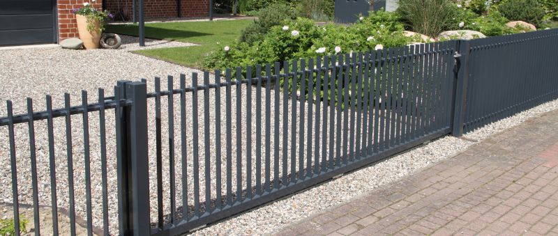 Black Metal Fence Installation detail