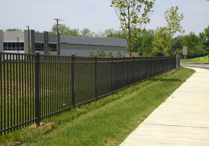 Black Metal Fence Installation detail